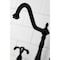 Kingston Brass KS1270TXBS French Country Bridge Kitchen Faucet W/ Brass Sprayer, Black KS1270TXBS - alternate 2